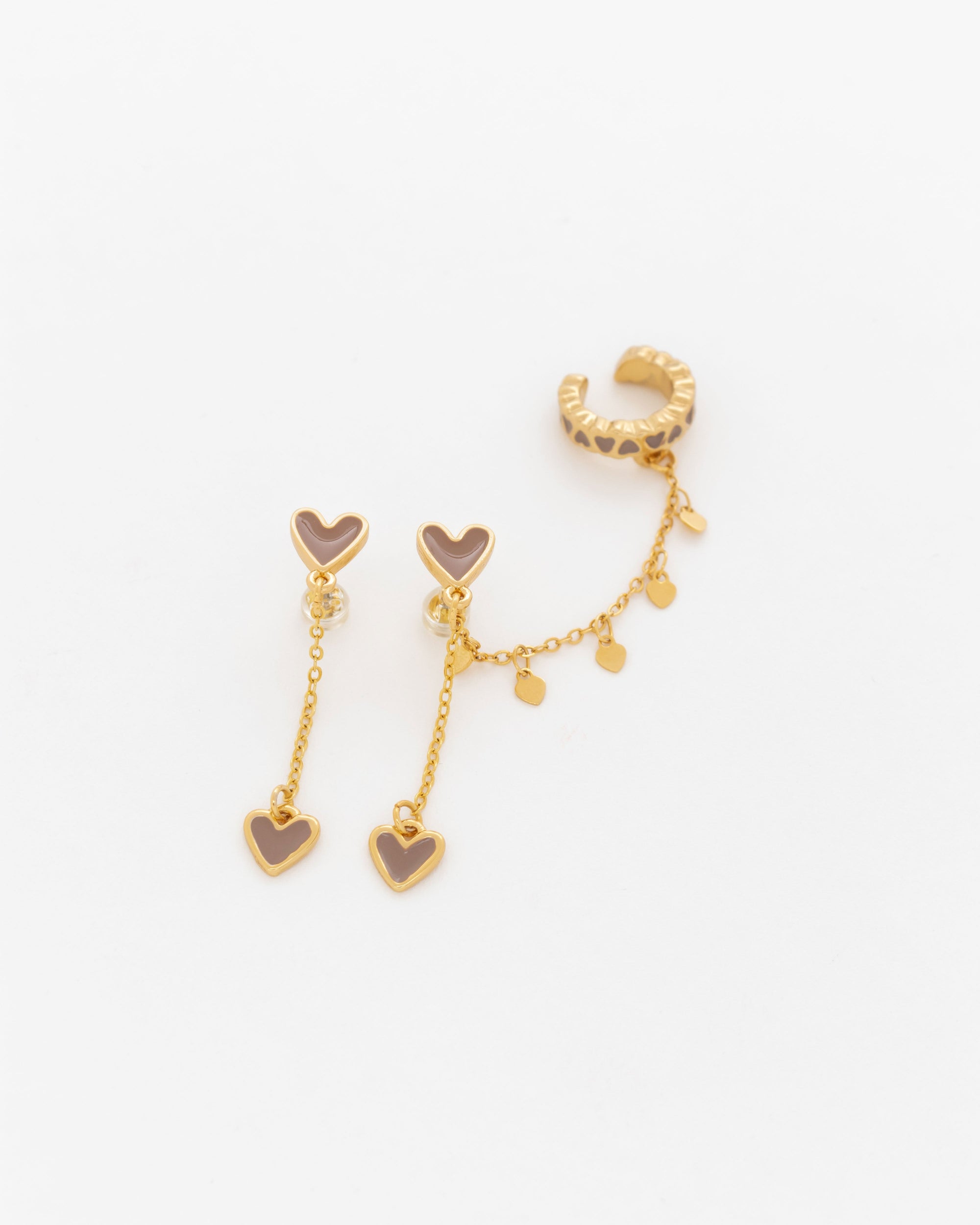 2 in 1 heart dangle set