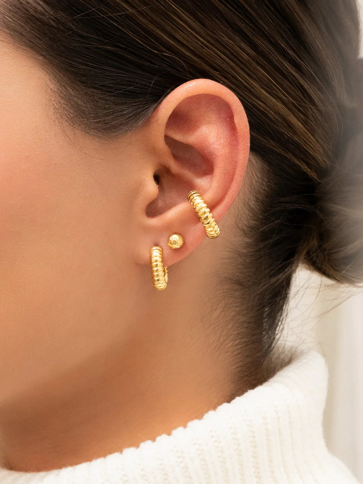 Triple bow earring set