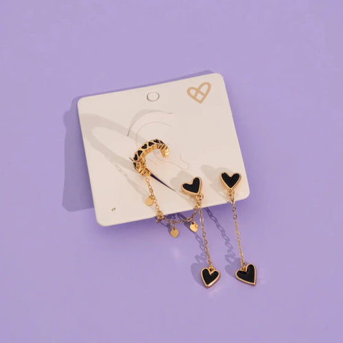2 in 1 heart dangle set