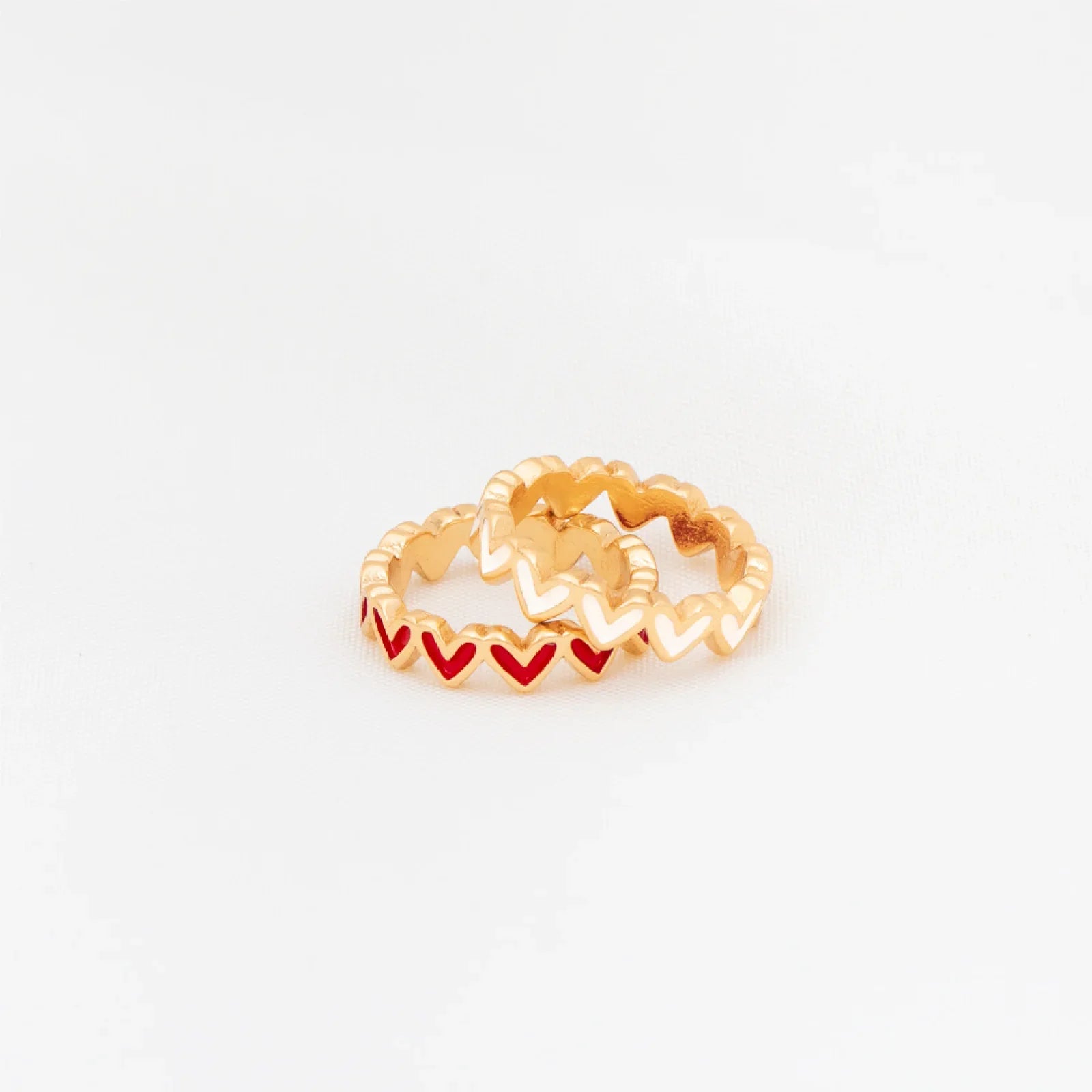 Twin Heart Ring Set