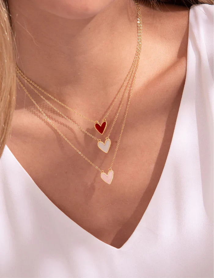 Heart Pendant Necklace Set