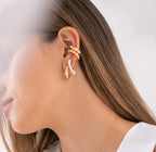 Embedded Pearl Hoops - S