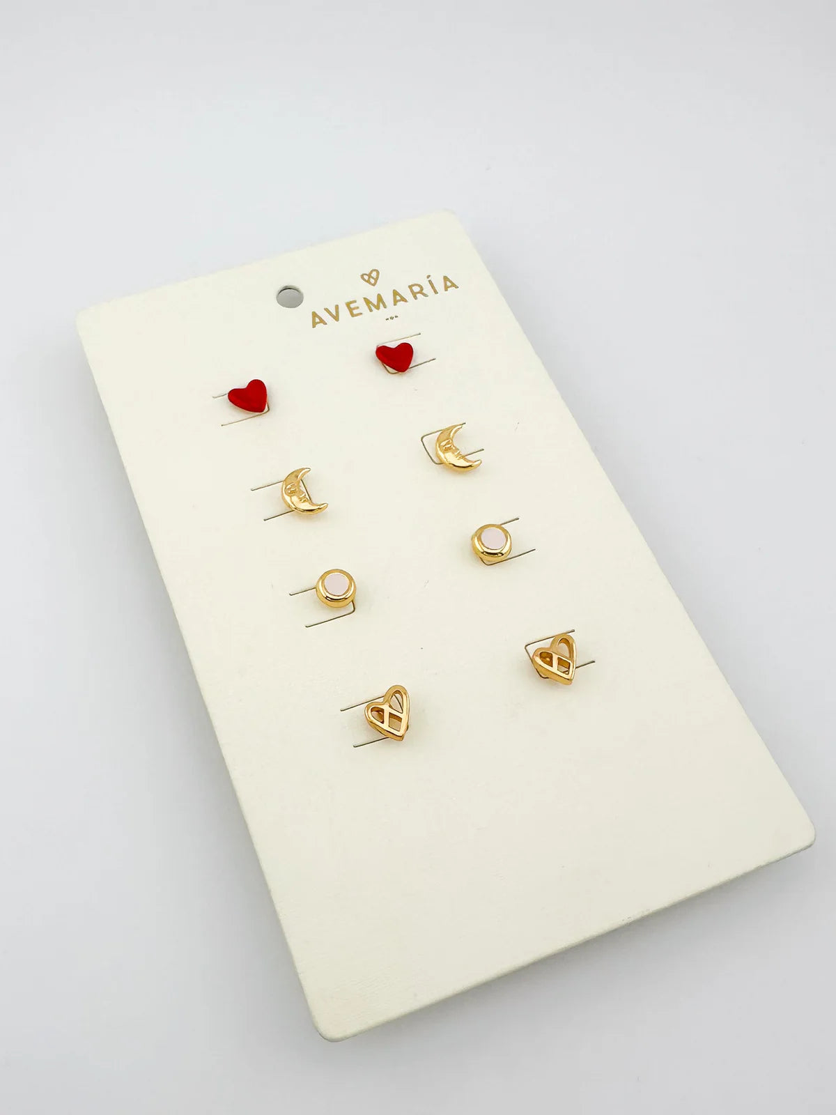 MOON & HEART EARRING SET