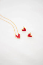 Heart Pendant Necklace Set
