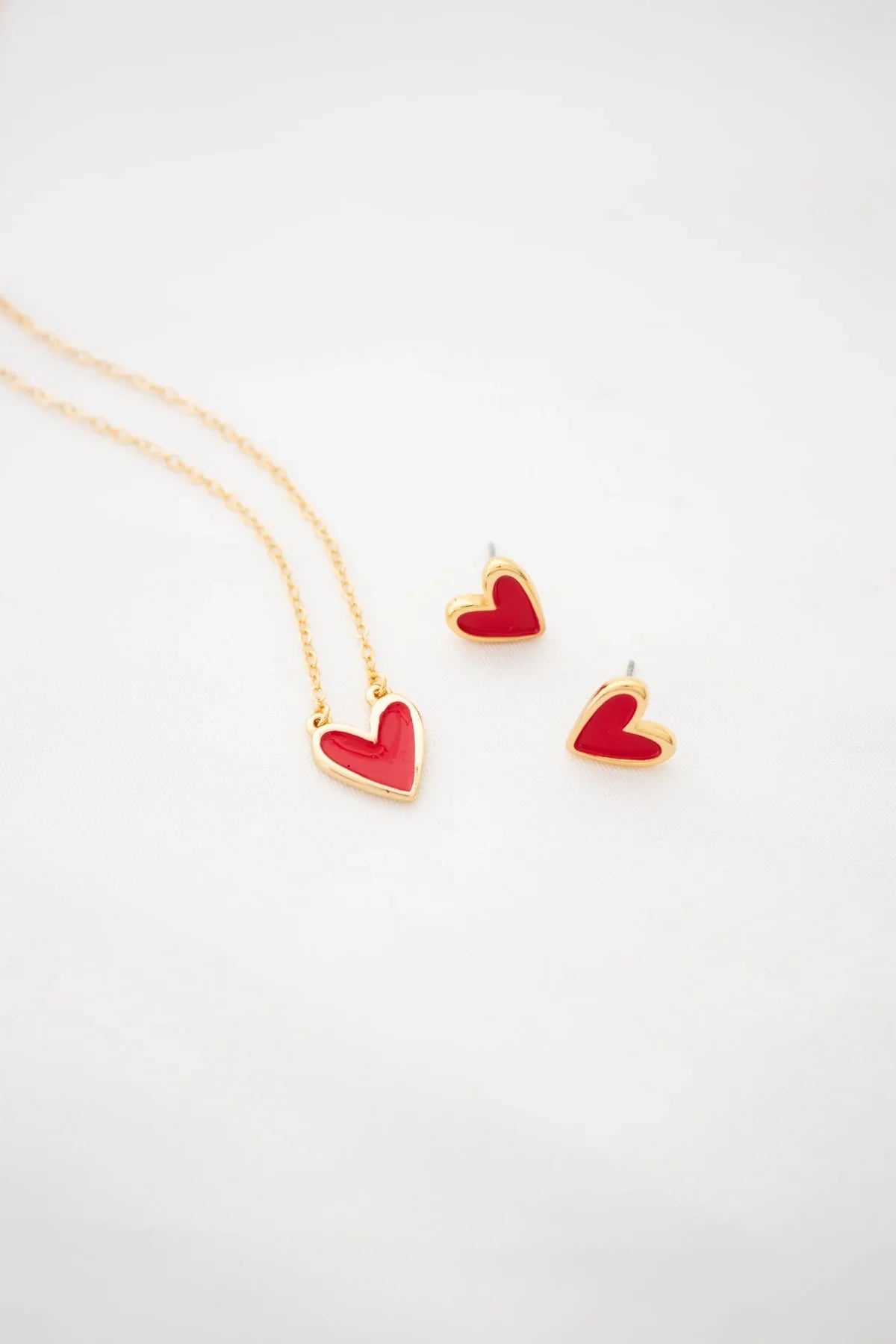 Heart Pendant Necklace Set