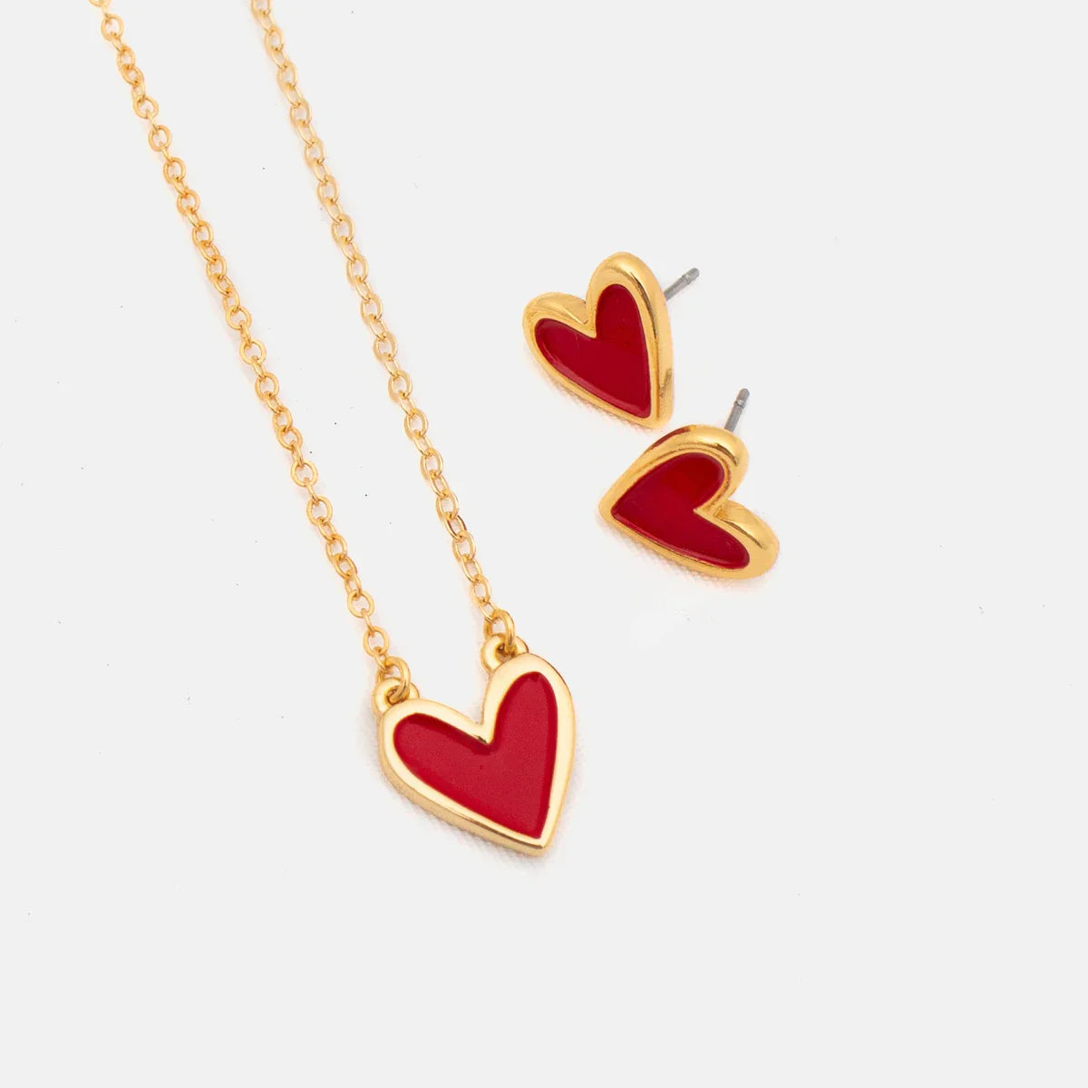 Heart Pendant Necklace Set