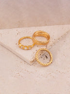 Pearls & Textures X3 Ring Set