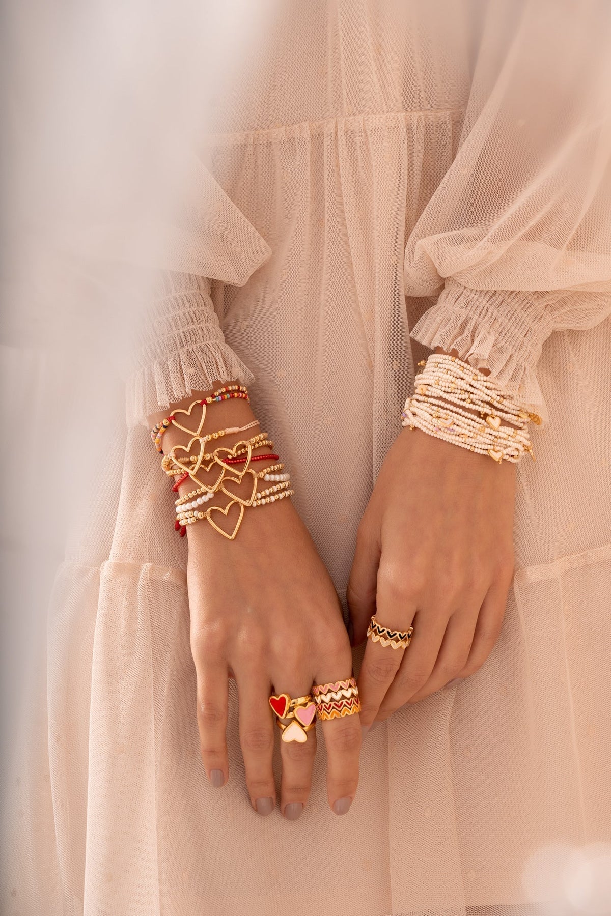 Twin Heart Ring Set