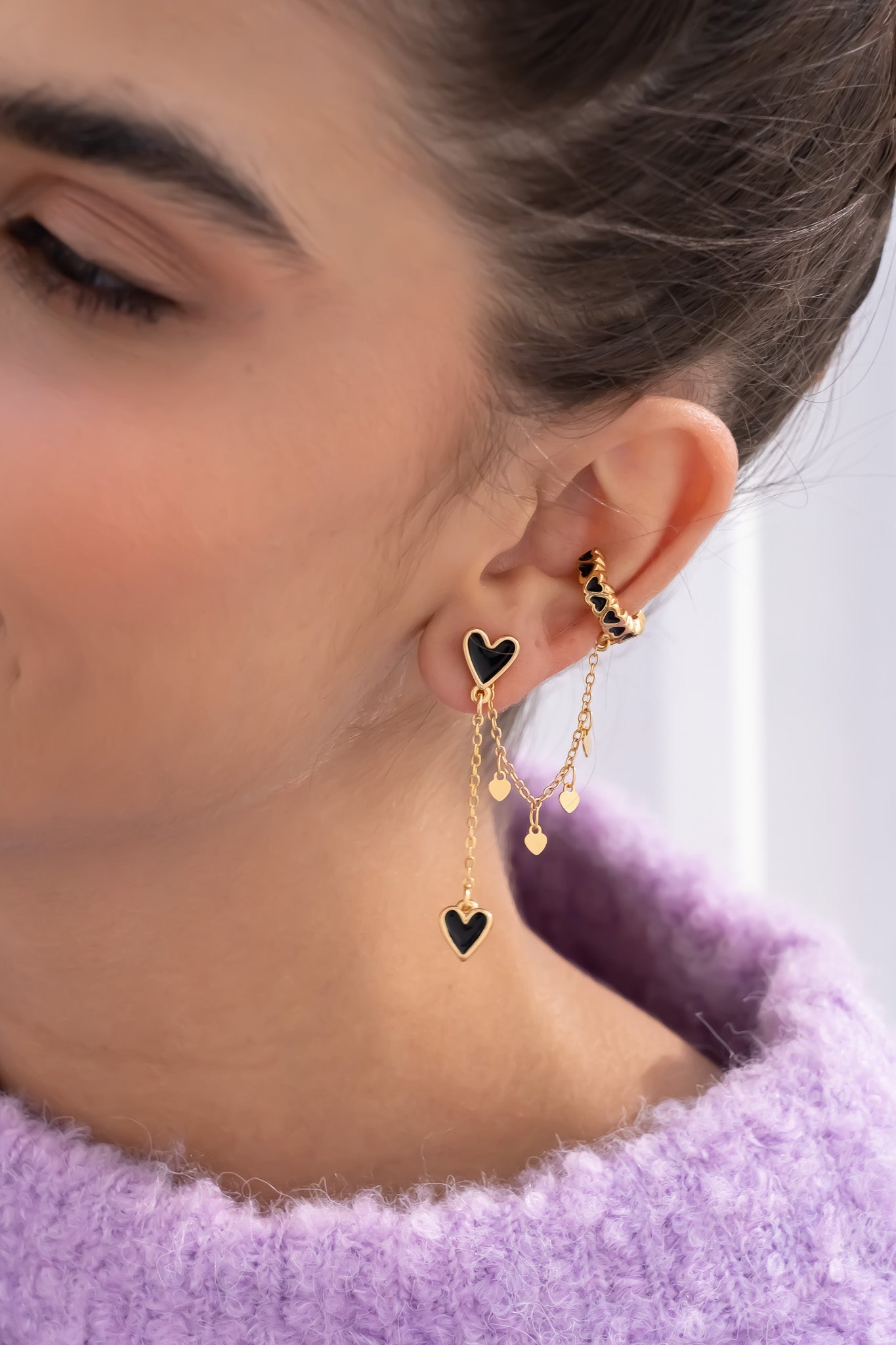 2 in 1 heart dangle set
