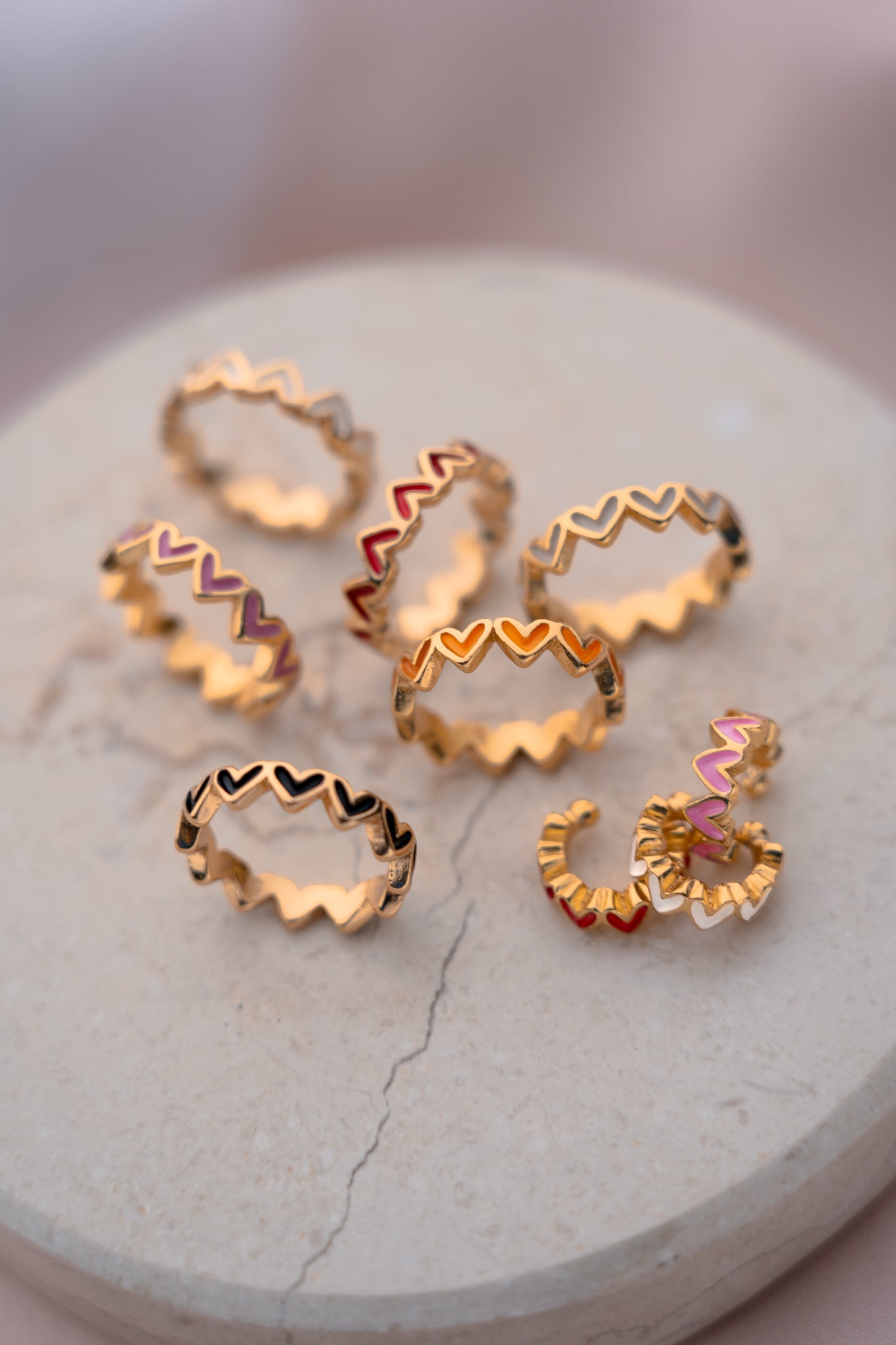 Twin Heart Ring Set