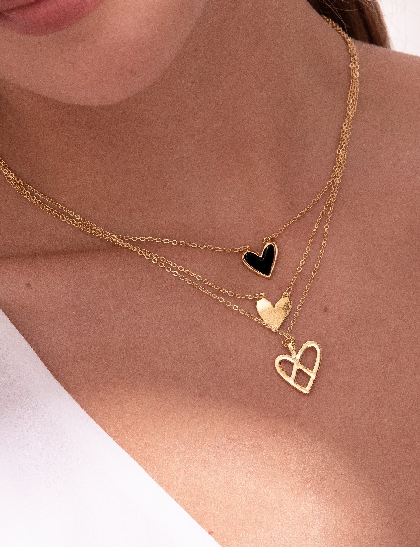 Heart Pendant Necklace Set